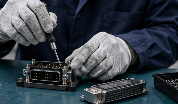 Professional assembly of rectangular and modular connectors