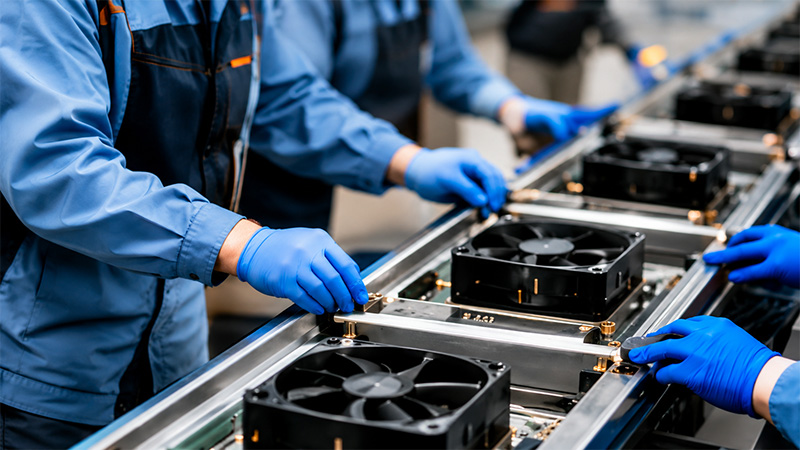 Assembly and integration of fans motors and industrial systems