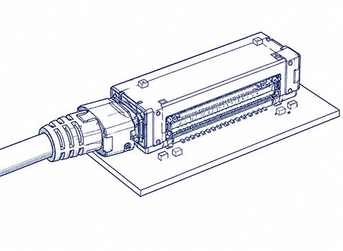 Cable-to-board connector configuration