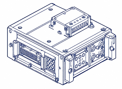 Modular hybrid rectangular connector configuration