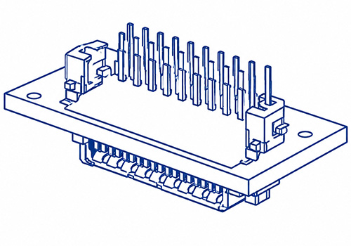 PCB straight mount micro rectangular connector