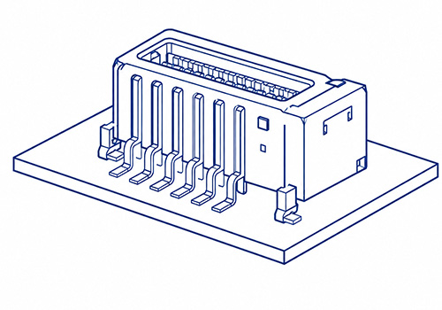 Right-angle PCB mount micro rectangular connector