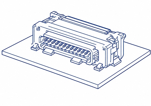 Surface mount micro rectangular connector configuration