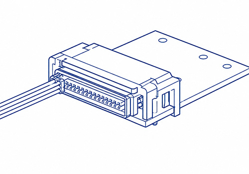Wire-to-board micro rectangular connector configuration
