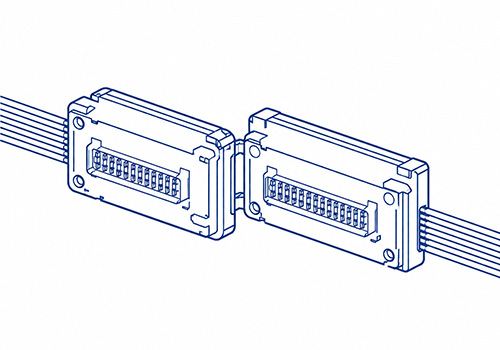 Wire-to-wire micro rectangular connector configuration